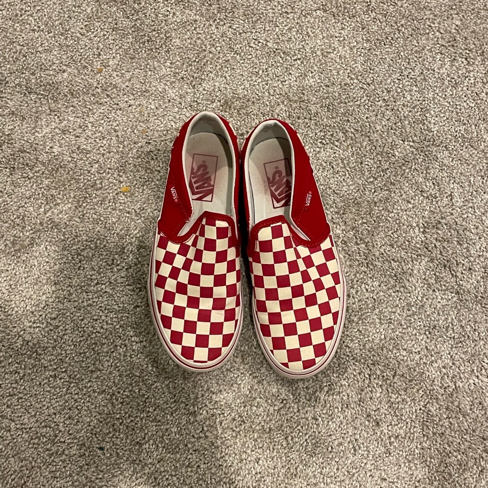 red checkered vans - size 6
